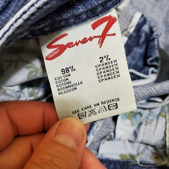 Seven7 Y2K Straight Leg Jeans Womens 20x31 Denim Medium Wash Embroidered Pockets - Picture 6 of 12